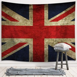 JAWO - Tapiz de bandera británica, estilo clásico, Reino Unido, Inglaterra, Reino Unido, decoración para colgar en la pared para recámara, universidad, recámara, telón de telón de fondo de televisión, decoración del hogar, 60 x 40 pulgadas