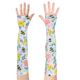 Gardening Sleeve for Women Farm Sun Protection Thorns Proof Cooling Arm Sleeves for Cover Arms for Garden Sports, Bee