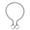Collar de cadena de perro plano de plata, collar de