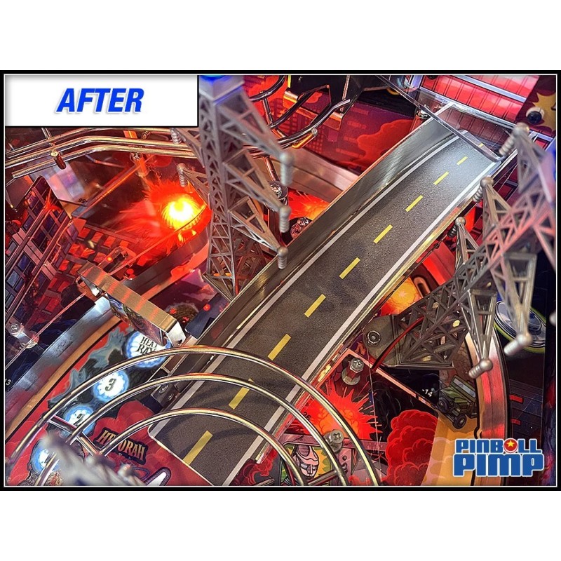 Stern GODZILLA Pinball "ASPHALT ROAD" Custom Ramp Decal Mod -