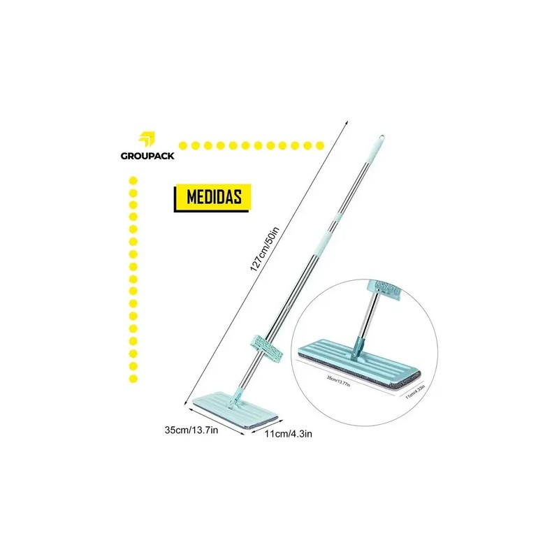Trapeador Microfibra Fregona Plana Limpieza Total Mop