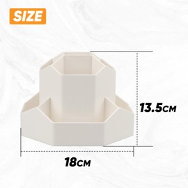 TEKONDA Rotating Desk Organiser White Plastic Pens Organiser Pen Holder Kids Desk Storage Box for Desk Chest of Drawers Office