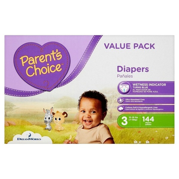 Parent's Choice Disposable Diapers - Size 3 - 144 Count (Size 3) (1 Pack)