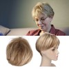 Hair Blonde Human Hair Wigs Pixie Cut Wigs Synthetic Golden