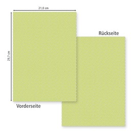 itenga Photo Card I Craft Card I Motif Block I Pattern Card Green Tones I 21 Sheets I DIN A4 I Printed on Both Sides I Various Pattern Boxes for Crafts