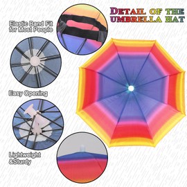 Fishing Umbrella Hat Head Wearing Umbrella Sunscreen Folding Head Umbrella Hat for Outdoor Sunshade FishingWindproof Rainproof Umbrella Hat - Handsfree, Comfortable Design for Camping, Fishing,