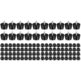 Mikikit Cutting Board Rubber Feet, 200 Pcs Non Slip Round Black Cutting Board Rubber Feet Pads with Stainless Steel Screws Fine Grips for Garden Furniture Electronics Kitchen Appliances