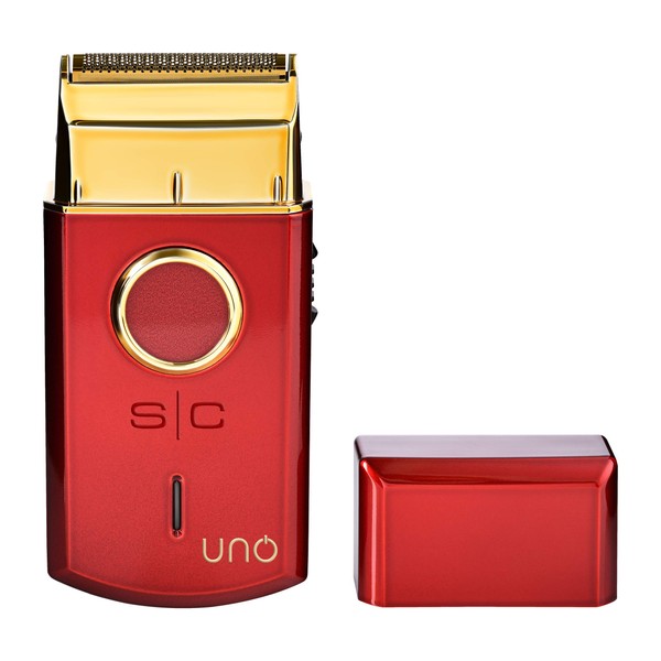 StyleCraft Uno Mini afeitadora de papel de aluminio recargable por USB, tamaño de viaje, color rojo