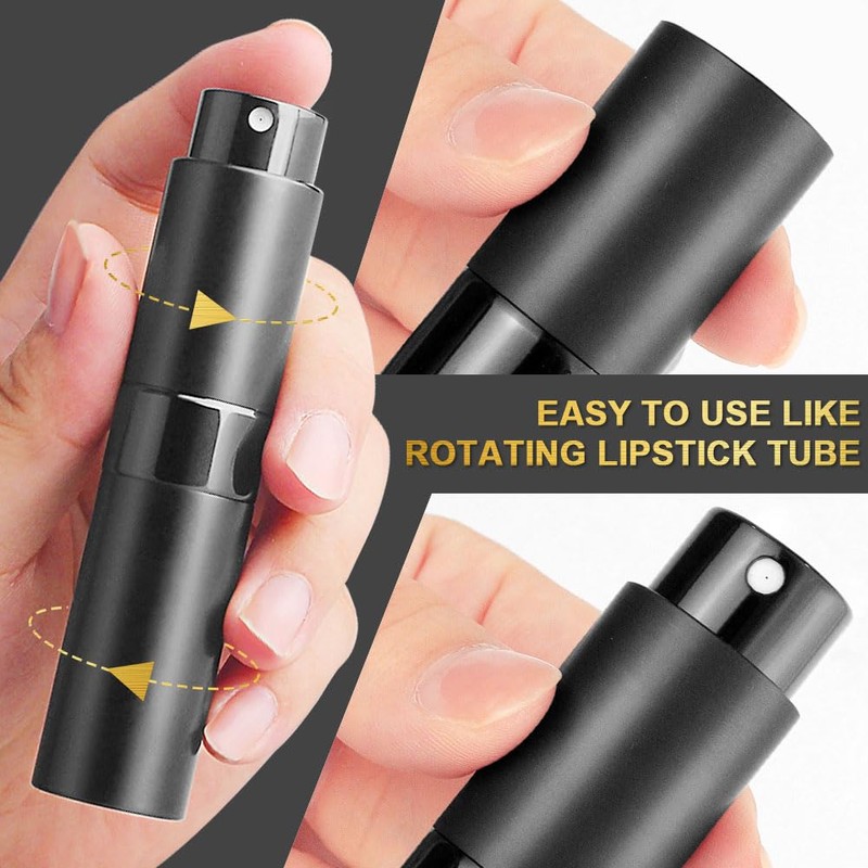 8ML Refillable Perfume Spray Bottles - Travel Atomizer Set with