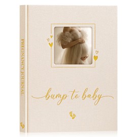 Lanpn My Pregnancy Journal Memory Book for First Time Mom, 156 Page Pregnant Announcement Must Have Planner, Pregnancy Tracking Diary Scrapbook Keepsake Gift for Mom to Be Expecting New Parent Beige
