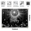 Avezano Disco Birthday Backdrop Glitter Disco Ball Birthday Party Decorations