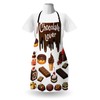 Lunarable Retro Apron, Chocolate Lover Theme Sweets Creamy Cakes Deserts