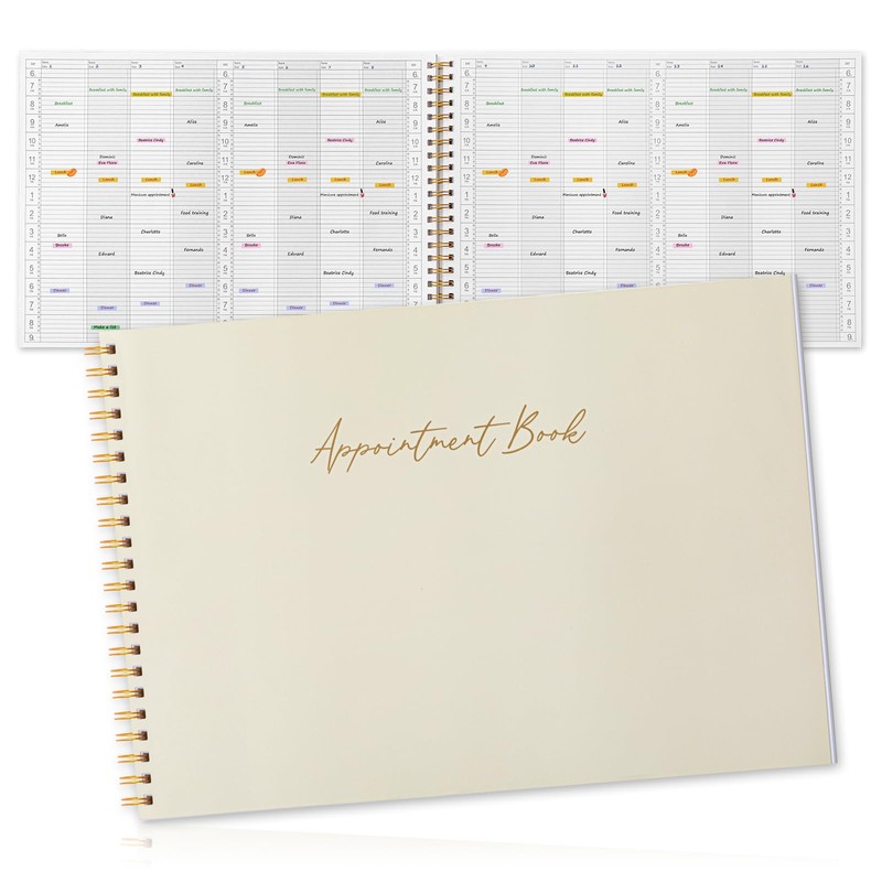 Maitys 2026-2027 Large 8 Column Salon Appointment Book 11.46 x
