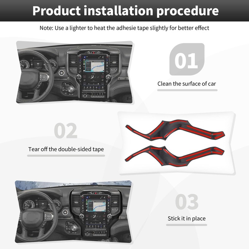 CheroCar Center Console GPS Navigation Screen Side Panel Trim Cover