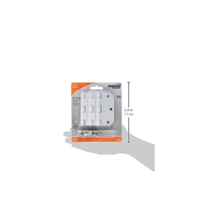 National Hardware N830-337 Door Hinge, 3.5-Inch, White, 3-Pack