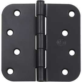 Stone Harbor Hardware 4" Door Hinges, 5/8" Radius Corner, Matte Black, 3-Pack