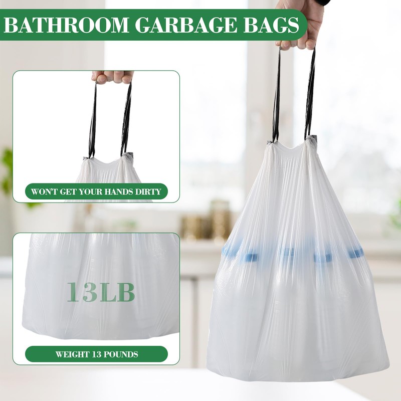 4 Gallon Small Trash Bags 225 Counts Extra Strong Drawstring