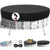 HIGHTQURO 15Ft Round Pool Cover,Heavy Duty Waterproof Round Pool Covers