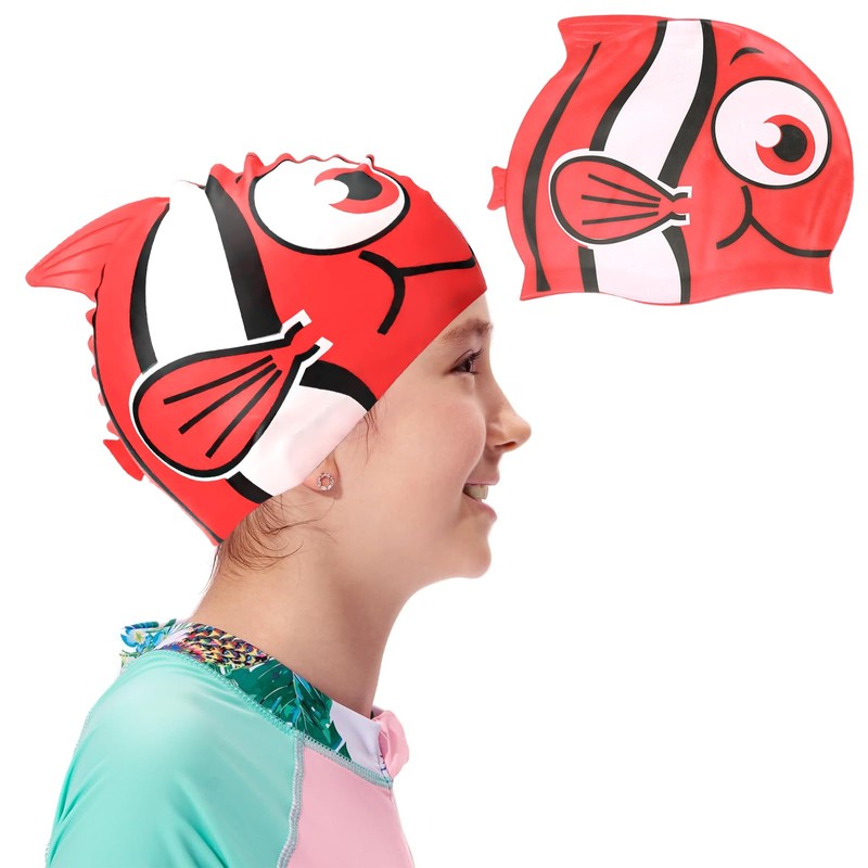 Gorros de Natación para Niños,Gorro de natación de Silicona Unisex,