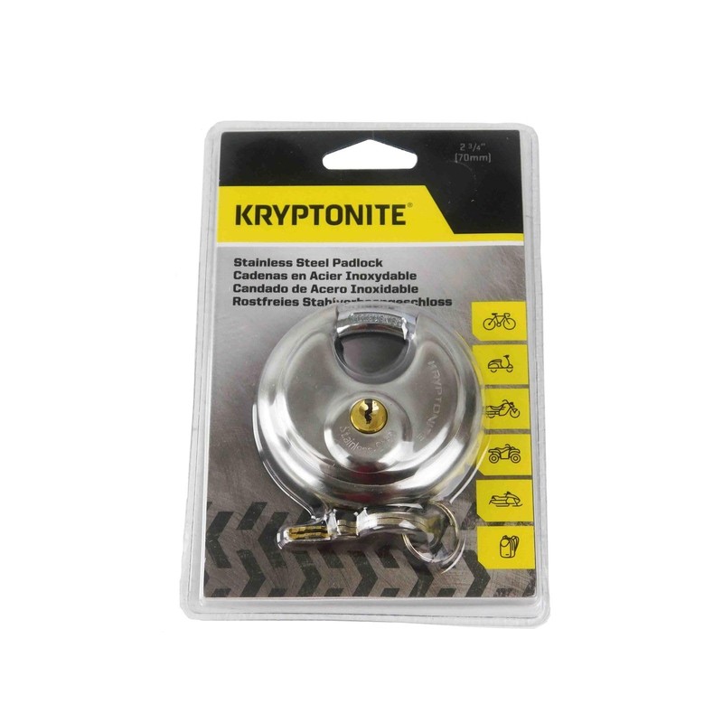 Kryptonite Keyed Padlock, Stainless Steel Heavy Duty Lock with Keys,