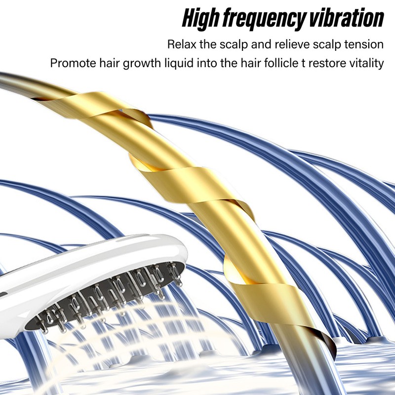 Electric Scalp Applicator Comb Red Lighting Vibration 5 Gears Microcurrent