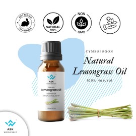 ASK Wholesale Lemongrass Pure Essential Oils - 30ml (1 fl oz) - 100% Pure, Aromatherapy, Diffuser, Humidifiers, Therapeutic Grade, Food Grade, Home Baths, Cleaning Products, Yoga, DIY Soaps
