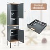Tangkula Tall Bathroom Cabinet, Freestanding Storage Cabinet w/Doors Cabinet, Open