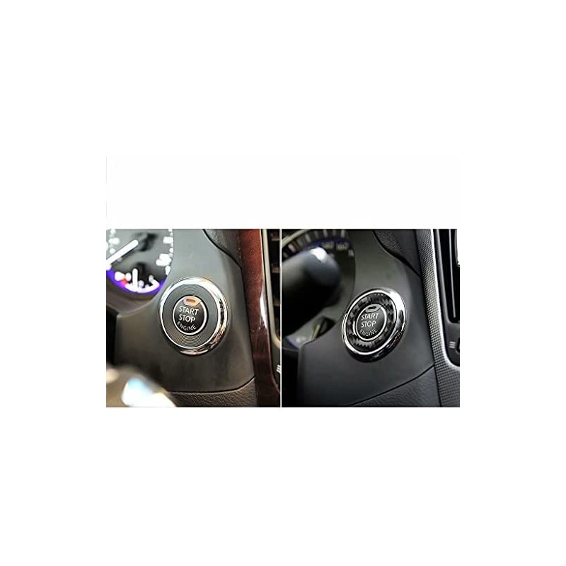 Winterwell Car Interior Carbon Fiber Engine Start Button Ring Cover