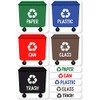 6 Stickers for Recycling Bins, Adhesive Vinyl Labels for Paper,