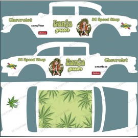 Hot Wheels 55 CHEVY GASSER (NON-WHITE TONER) DECALS GANJA GASSER