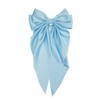Fermaglio per capelli con fiocco in raso setoso blu chiaro
