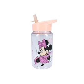My sweety pop - Plastic Drinking Bottle Minnie Mouse - Children - Nursery - School - Holiday - Meal - 12 cm - 450 ml - Hydration - Gift Idea (Minnie Mouse - Transparent/Orange)