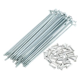 TUCKBOLD Bicycle Spokes Bike Wheel Spokes Silver Tone Nipple 1 Set 14G 104mm Length Carbon Steel Galvanized