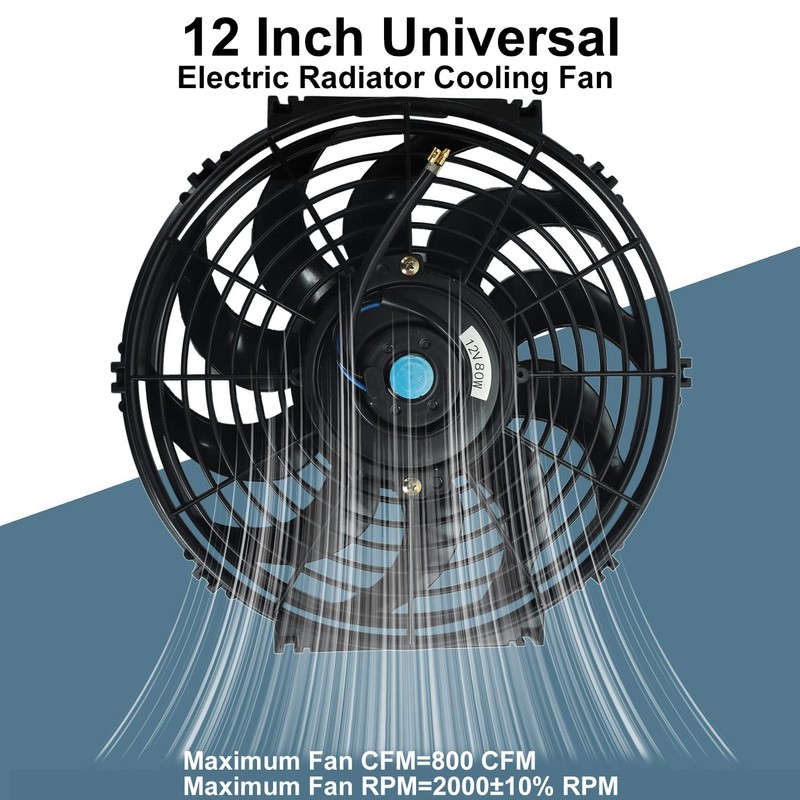 12" inch Slim Fan Pull Electric Radiator Cooling Fans 12V