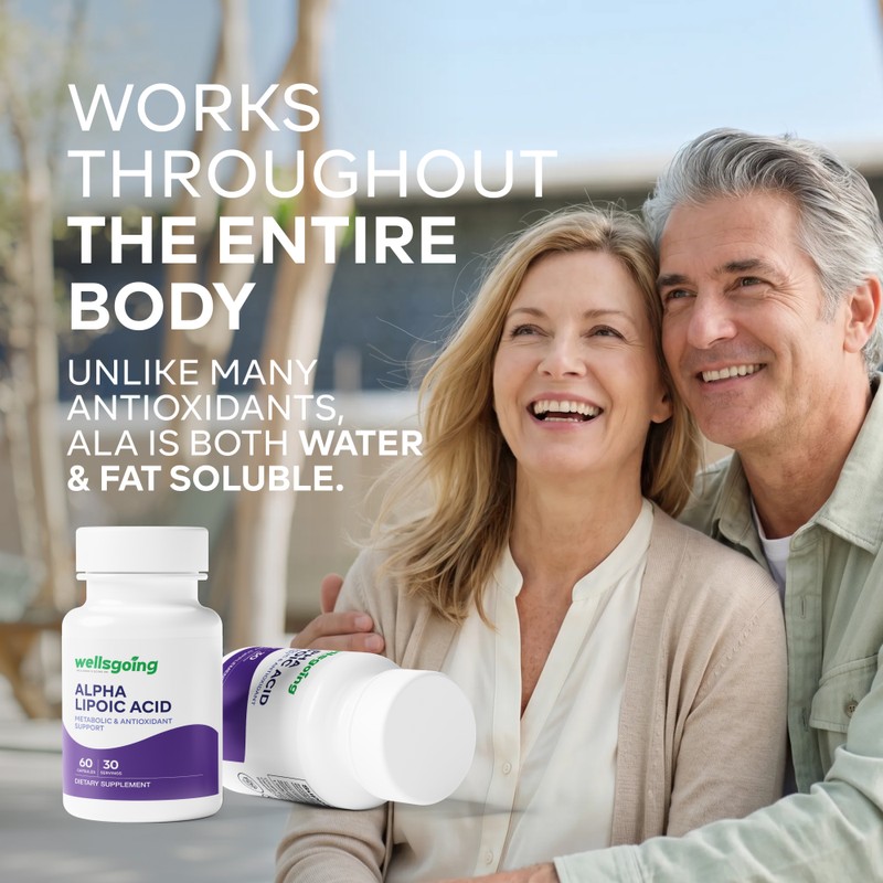 Wellsgoing Alpha Lipoic Acid 600 mg | Powerful Antioxidant &