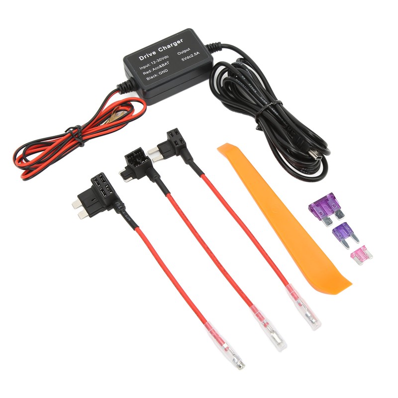Dash Cam Hardwire Kit MINI USB Adapter High Security 12V‑30V