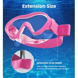 Aegend Kids Swim Goggles with Nose Cover, Snorkel Diving Mask for 3-12, Rose-red.