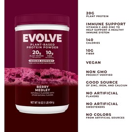Evolve Protein Powder, Berry Medley, 20g Protein, 2 Pound