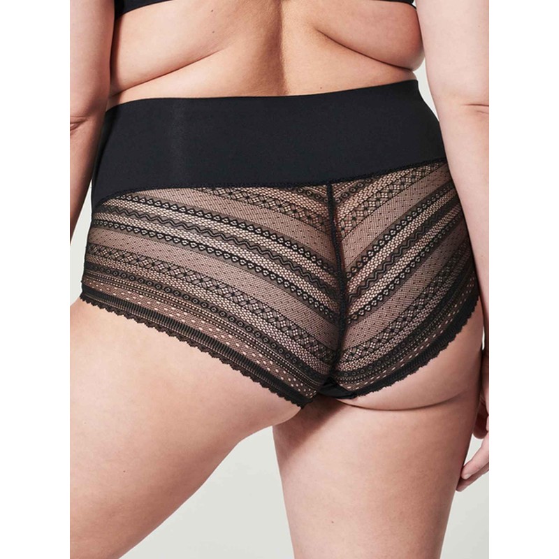 SPANX, UNDIETECTABLE, Illusion Lace Hi-Hipster, Very Black,L