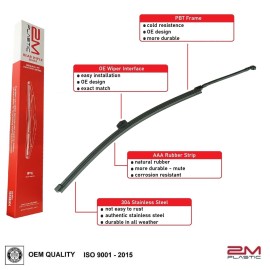 2MPLASTIC Rear Wiper Blade For Defender 90 110 130 with Intagrated Washer Jets OE Quality