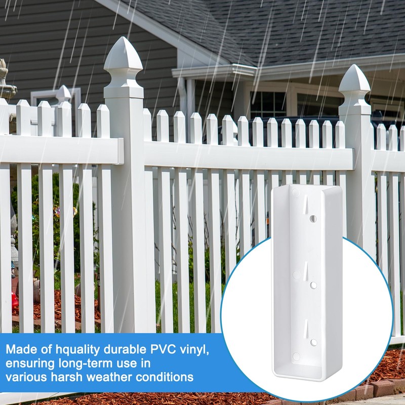 Nuanchu 10 Pack Vinyl Fence Rail Mount Brackets 1-1/2" x