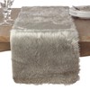 Saro Lifestyle Faux Fur Design Topper Table Runner, Grey, 15"x36"