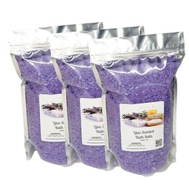 Bath Salts | 12lbs (3) 4lb Bags (192 oz.) | Lilac Scent | Epsom Salt | Sea Salt | Bathing | Body Care | Beauty | Relaxation | Spa | Pedicure | Manicure