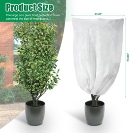 HOMEE Large Plant Covers 3 Pack,Plant Covers Freeze Protection,71" x 62" Plant Fruits Blueberry Bushes Protection Netting Covers Bags with Drawstring,Reusable Outdoor Plant Blankets for Cold Weather