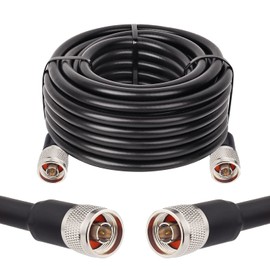 MOOKEERF 30FT N Male to N Male Coaxial Cable - Low Loss N Cable for 3G/4G/5G/LTE/ADS-B/Ham/GPS/WiFi/RF Radio to Antenna or Surge Arrester Use