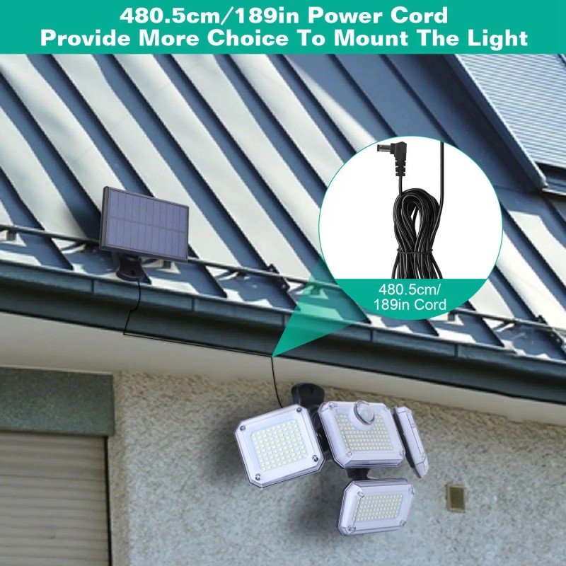 Solar Powered Outdoor Wall Lamps Motion Sensor Separate Solar Panel