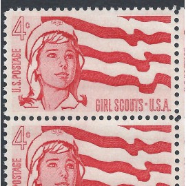 GIRL SCOUTS - Vintage Mint Set of 4 Stamps 62 Years Old!