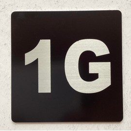 Apartment number 1G sign - UNIT NUMBER 1G SIGN/SUITE 1G SIGN (BLACK, SIZE 4x4 inch, DOUBLE SIDED TAPE) -Broadway Line