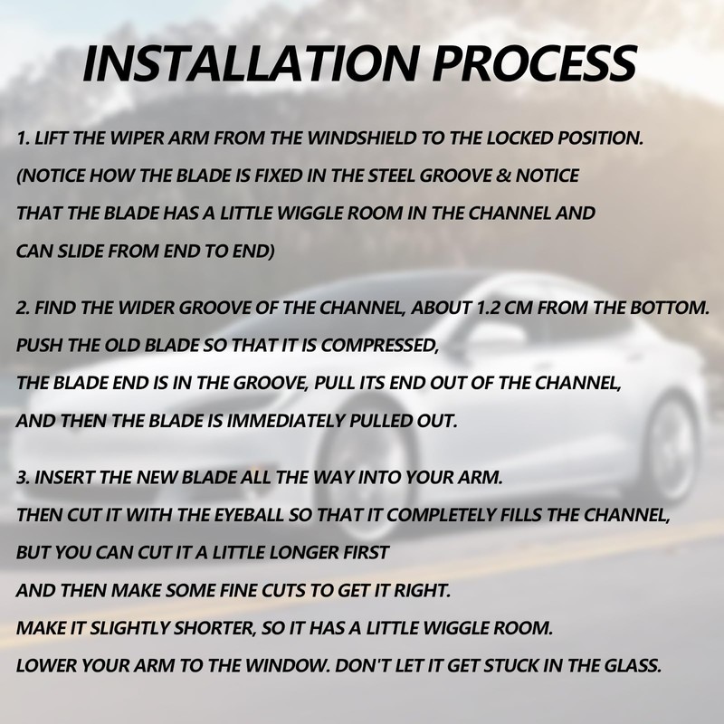 ZOKYUYS 4 PCS Windshield Wiper Rubber Strips, DIY Car Frameless