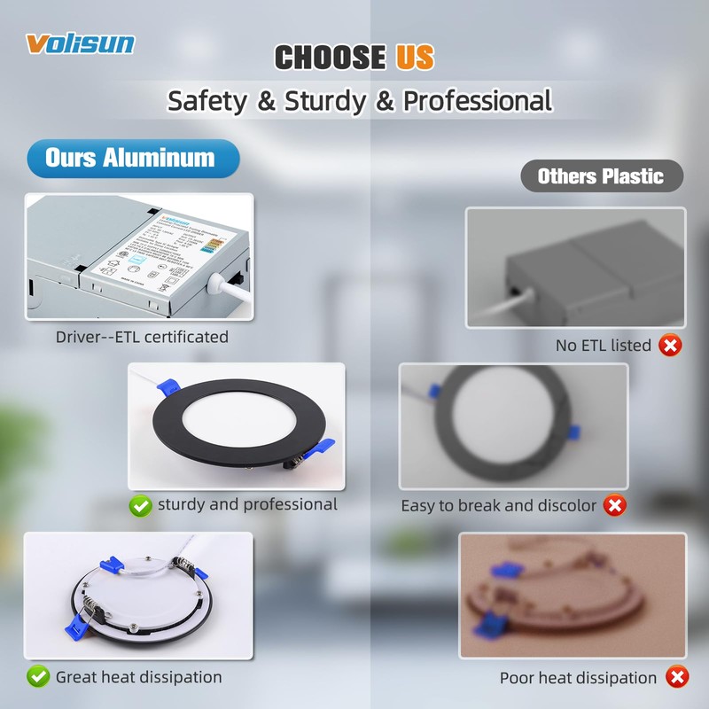VOLISUN 12 Pack 4 inch Recessed Lighting, 5CCT LED Recessed